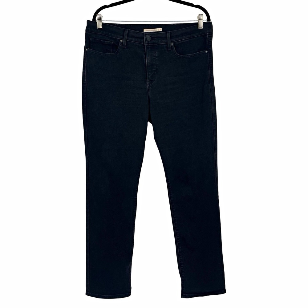Levi's 314 Shaping Straight Jeans Womens 32 Black High Rise Stretch Slim Denim